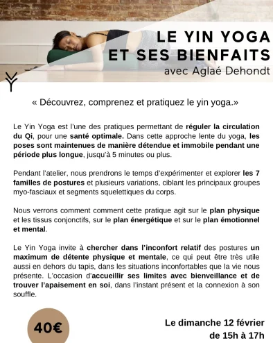 Atelier Yin Yoga et ses bienfaits Aglaé
